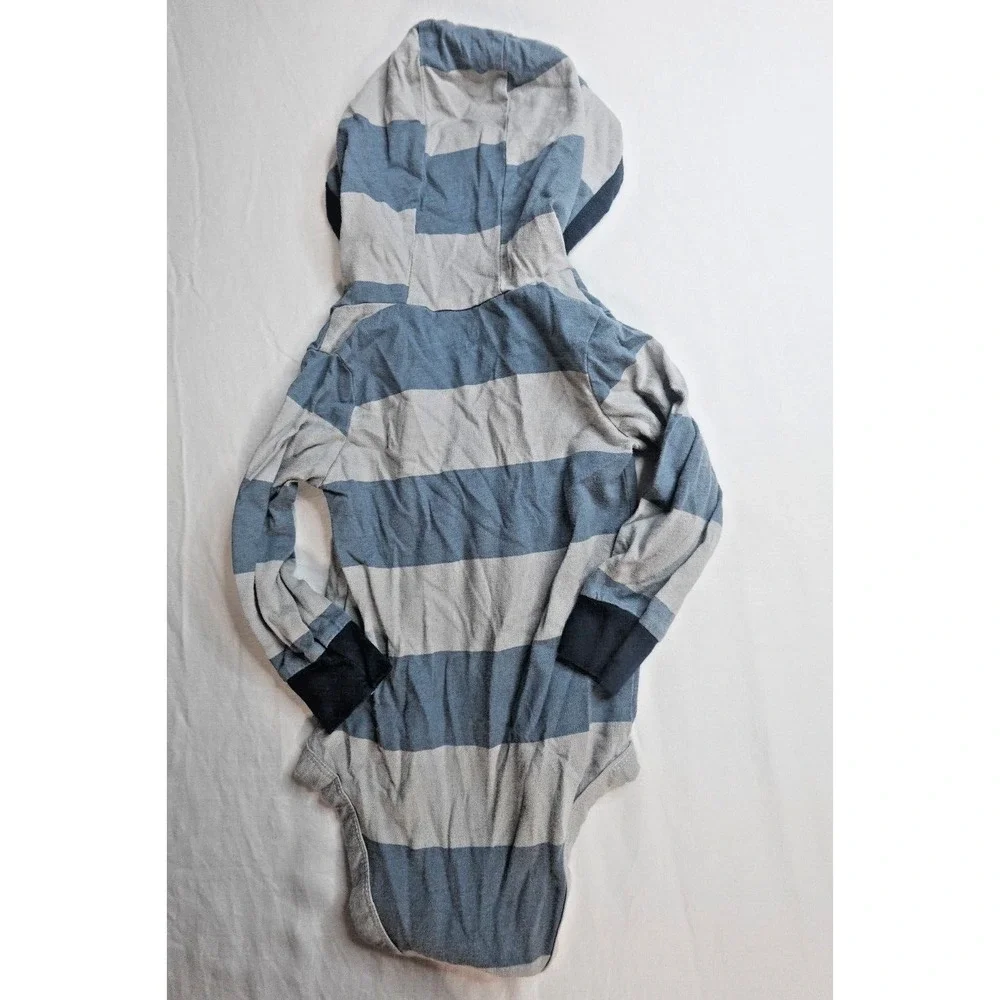 Carter's Baby Boys 9M‎ Hooded One-Piece Romper Navy Blue Cotton